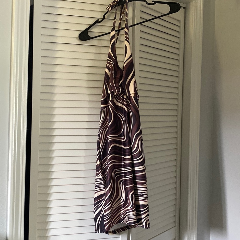 Y2K brown mini bodycon dress